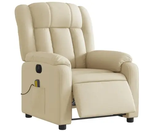 Elektrinis Atlošiamas Masažinis Krėslas, Kreminis, Audinys