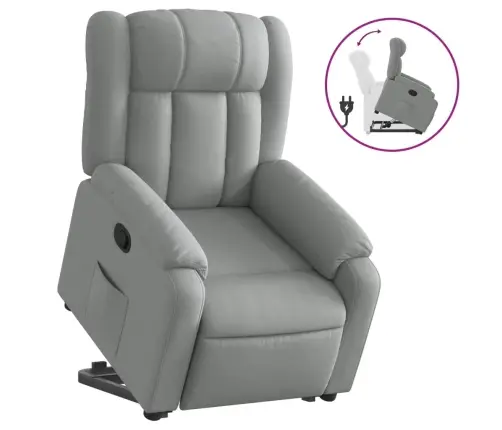 Atsistojantis Atlošiamas Krėslas, Šviesiai Pilkas, Audinys