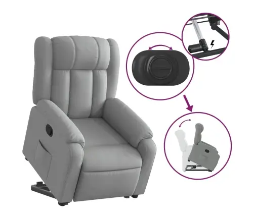 Atsistojantis Atlošiamas Krėslas, Šviesiai Pilkas, Audinys