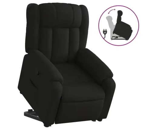 Atsistojantis Atlošiamas Krėslas, Juodos Spalvos, Audinys Atsistojantis Atlošiamas Krėslas, Juodos Spalvos, Audinys