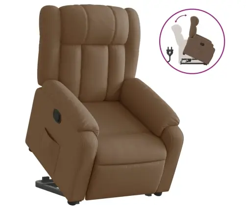 Atpūtas Krēsls, Paceļams, Atgāžams, Brūns Audums Vidaxl