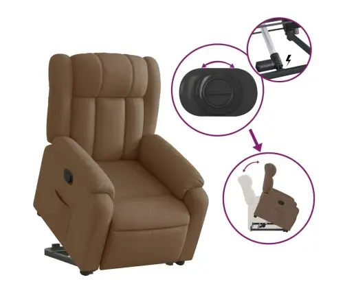 Atpūtas Krēsls, Paceļams, Atgāžams, Brūns Audums Vidaxl