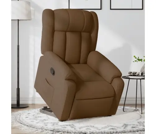 Atpūtas Krēsls, Paceļams, Atgāžams, Brūns Audums Vidaxl