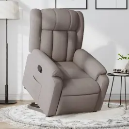Atpūtas Krēsls, Paceļams, Atgāžams, Pelēkbrūns Audums Vidaxl