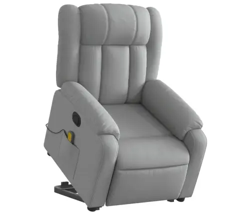 Atsistojantis Masažinis Krėslas, Šviesiai Pilkas, Audinys