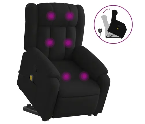 Püsti Tõusmist Toetav Massaažitool, Must, Kangas Püsti Tõusmist Toetav Massaažitool, Must, Kangas