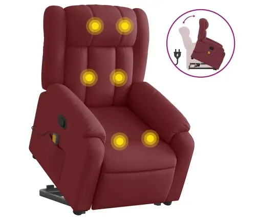 Püsti Tõusmist Toetav Massaažitool, Veinipunane, Kangas