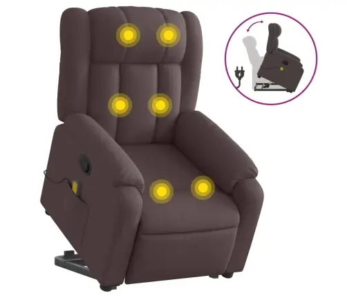 Püsti Tõusmist Toetav Massaažitool, Tumepruun, Kangas