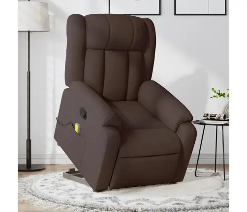 Püsti Tõusmist Toetav Massaažitool, Tumepruun, Kangas