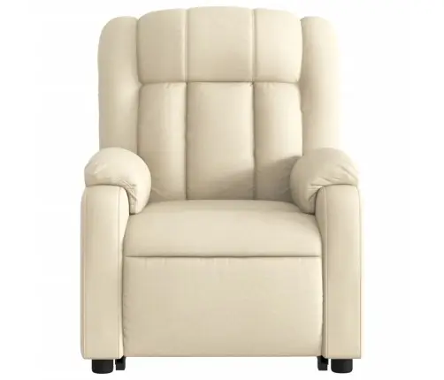 Masāžas Krēsls, Paceļams, Atgāžams, Krēmkrāsas Audums Vidaxl