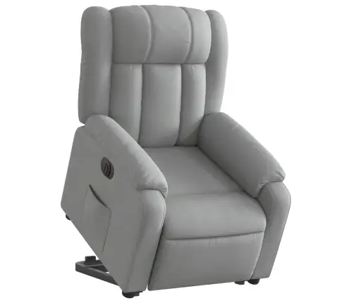 Elektrisks Atpūtas Krēsls Paceļams/Atgāžams Gaiši Pelēks Audums Vidaxl