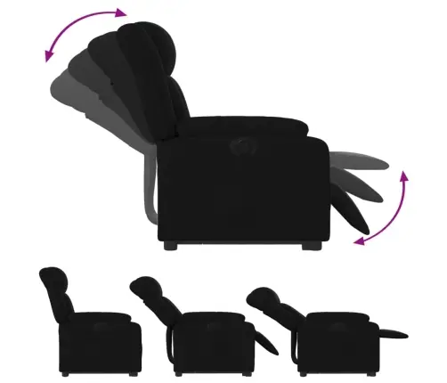 Elektrisks Atpūtas Krēsls, Paceļams, Atgāžams, Melns Audums Vidaxl