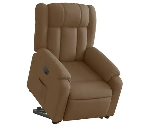 Elektrisks Atpūtas Krēsls, Paceļams, Atgāžams, Brūns Audums Vidaxl