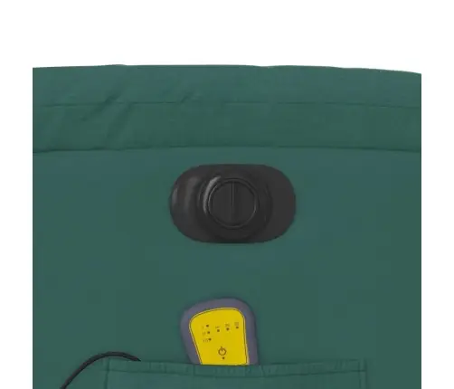 Elektrisks Masāžas Krēsls, Paceļams, Atgāžams, Zaļš Audums Vidaxl