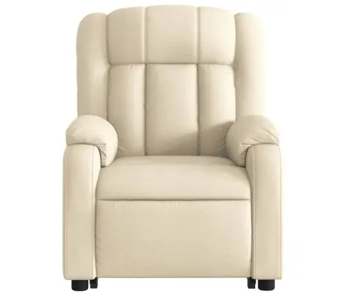 Atsistojantis Elektrinis Masažinis Krėslas, Kreminis, Audinys Atsistojantis Elektrinis Masažinis Krėslas, Kreminis, Audinys