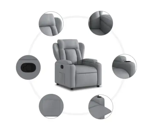 Atpūtas Krēsls, Gaiši Pelēks Audums Vidaxl