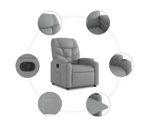 Atpūtas Krēsls, Gaiši Pelēks Audums Vidaxl