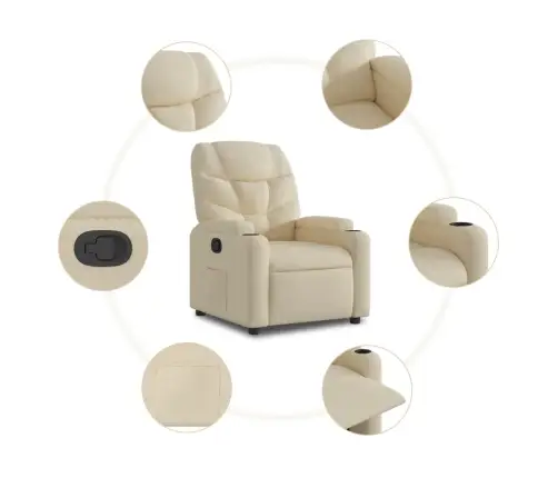 Atpūtas Krēsls, Krēmkrāsas Audums Vidaxl Atpūtas Krēsls, Krēmkrāsas Audums Vidaxl
