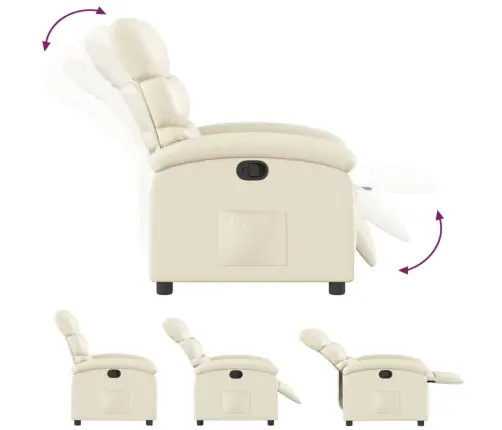 Atlošiamas Krėslas, Kreminės Spalvos, Dirbtinė Oda