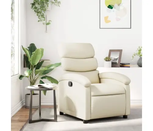 Atlošiamas Krėslas, Kreminės Spalvos, Dirbtinė Oda