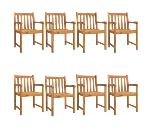 Dārza Krēsli, 8 Gab., 56X55,5X90 Cm, Akācijas Masīvkoks Vidaxl