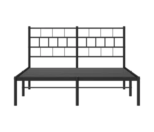 Gultas Rāmis Ar Galvgali, Melns Metāls, 120X200 Cm Vidaxl