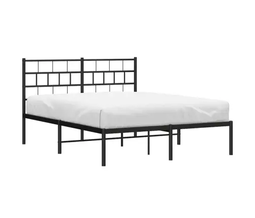 Metalinis Lovos Rėmas Su Galvūgaliu, Juodos Spalvos, 135X190Cm