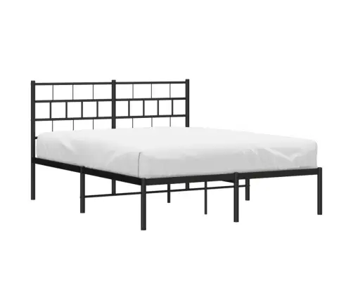 Metallist Voodiraam Peatsiga, Must, 140X200 Cm