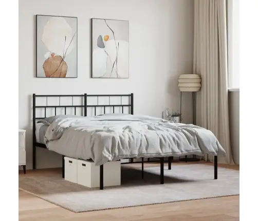 Metalinis Lovos Rėmas Su Galvūgaliu, Juodos Spalvos, 160X200Cm