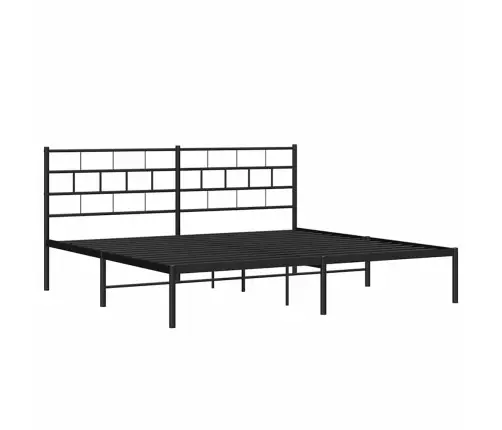 Gultas Rāmis Ar Galvgali, Melns Metāls, 183X213 Cm Vidaxl