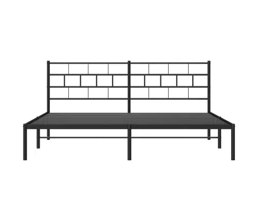 Gultas Rāmis Ar Galvgali, Melns Metāls, 183X213 Cm Vidaxl