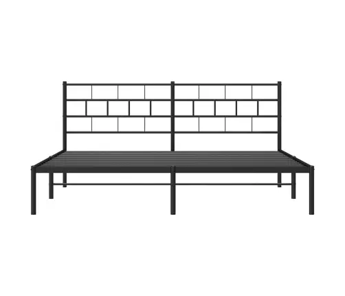 Gultas Rāmis Ar Galvgali, Melns Metāls, 193X203 Cm Vidaxl