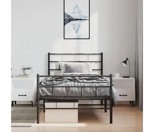 Lovos Rėmas Su Galvūgaliu/Kojūgaliu, Juodas, 100X200cm Metalas