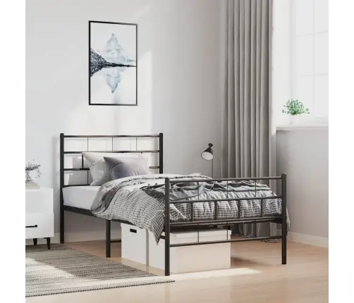 Lovos Rėmas Su Galvūgaliu/Kojūgaliu, Juodas, 100X200cm Metalas