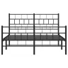 Gultas Rāmis Ar Galvgali Un Kājgali, Melns Metāls, 120X190 Cm Vidaxl