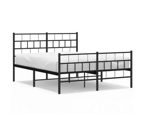 Metallist Voodiraam Peatsi Ja Jalutsiga, Must, 150X200 Cm