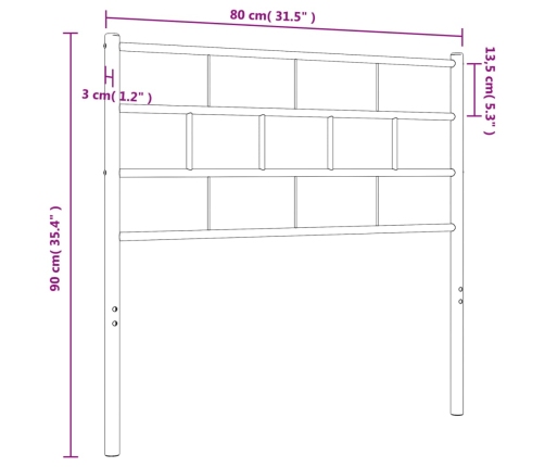 Gultas Galvgalis, Metāls, Melns, 75 Cm Vidaxl