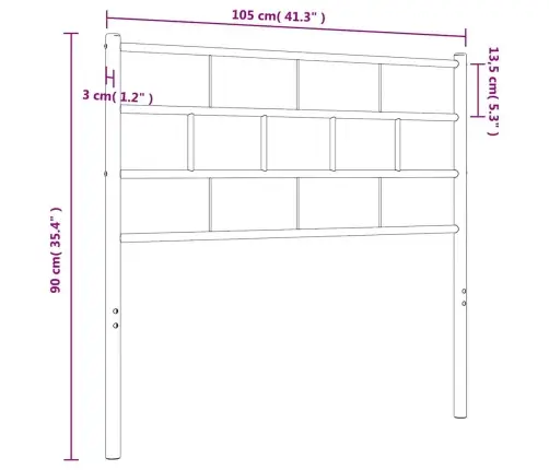 Gultas Galvgalis, Metāls, Melns, 100 Cm Vidaxl