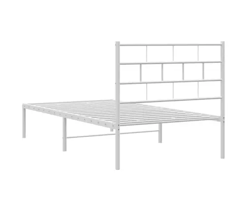 Metalinis Lovos Rėmas Su Galvūgaliu, Baltos Spalvos, 80X200Cm