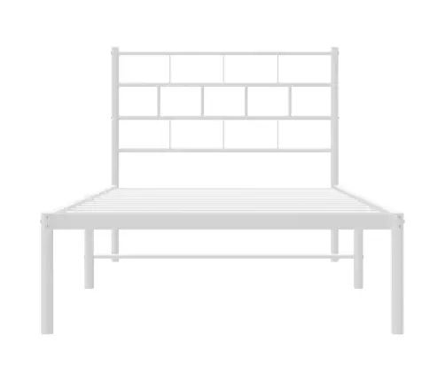 Gultas Rāmis Ar Galvgali, Balts Metāls, 90X190 Cm Vidaxl