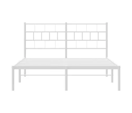 Gultas Rāmis Ar Galvgali, Balts Metāls, 120X200 Cm Vidaxl