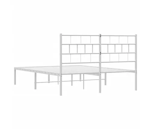 Gultas Rāmis Ar Galvgali, Balts Metāls, 140X200 Cm Vidaxl