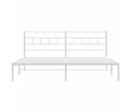 Gultas Rāmis Ar Galvgali, Balts Metāls, 180X200 Cm Vidaxl