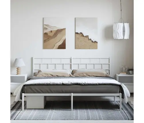 Gultas Rāmis Ar Galvgali, Balts Metāls, 183X213 Cm Vidaxl