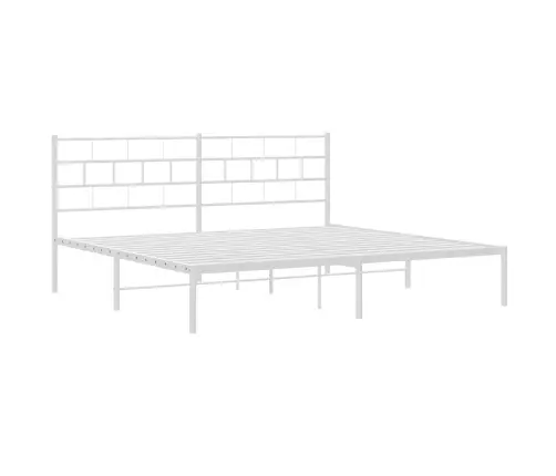 Gultas Rāmis Ar Galvgali, Balts Metāls, 183X213 Cm Vidaxl