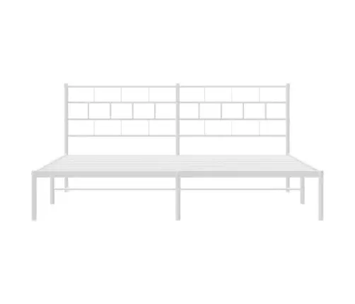 Gultas Rāmis Ar Galvgali, Balts Metāls, 183X213 Cm Vidaxl