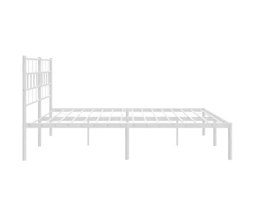 Gultas Rāmis Ar Galvgali, Balts Metāls, 183X213 Cm Vidaxl