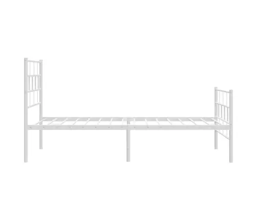 Metallist Voodiraam Peatsi Ja Jalutsiga, Valge, 100X200 Cm