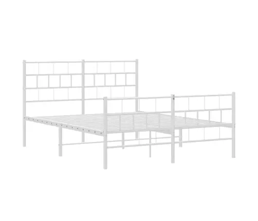 Gultas Rāmis Ar Galvgali Un Kājgali, Balts Metāls, 140X200 Cm Vidaxl Gultas Rāmis Ar Galvgali Un Kājgali, Balts Metāls, 140X200 Cm Vidaxl