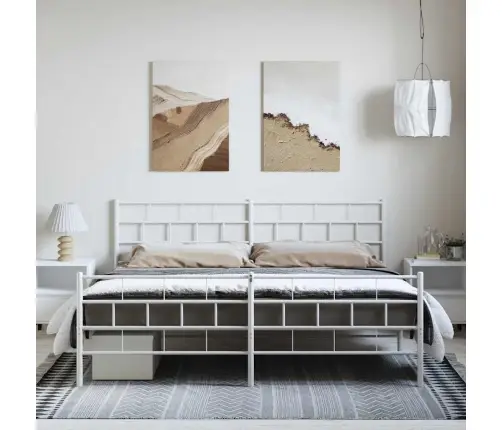 Lovos Rėmas Su Galvūgaliu/Kojūgaliu, Baltas, 183X213cm Metalas